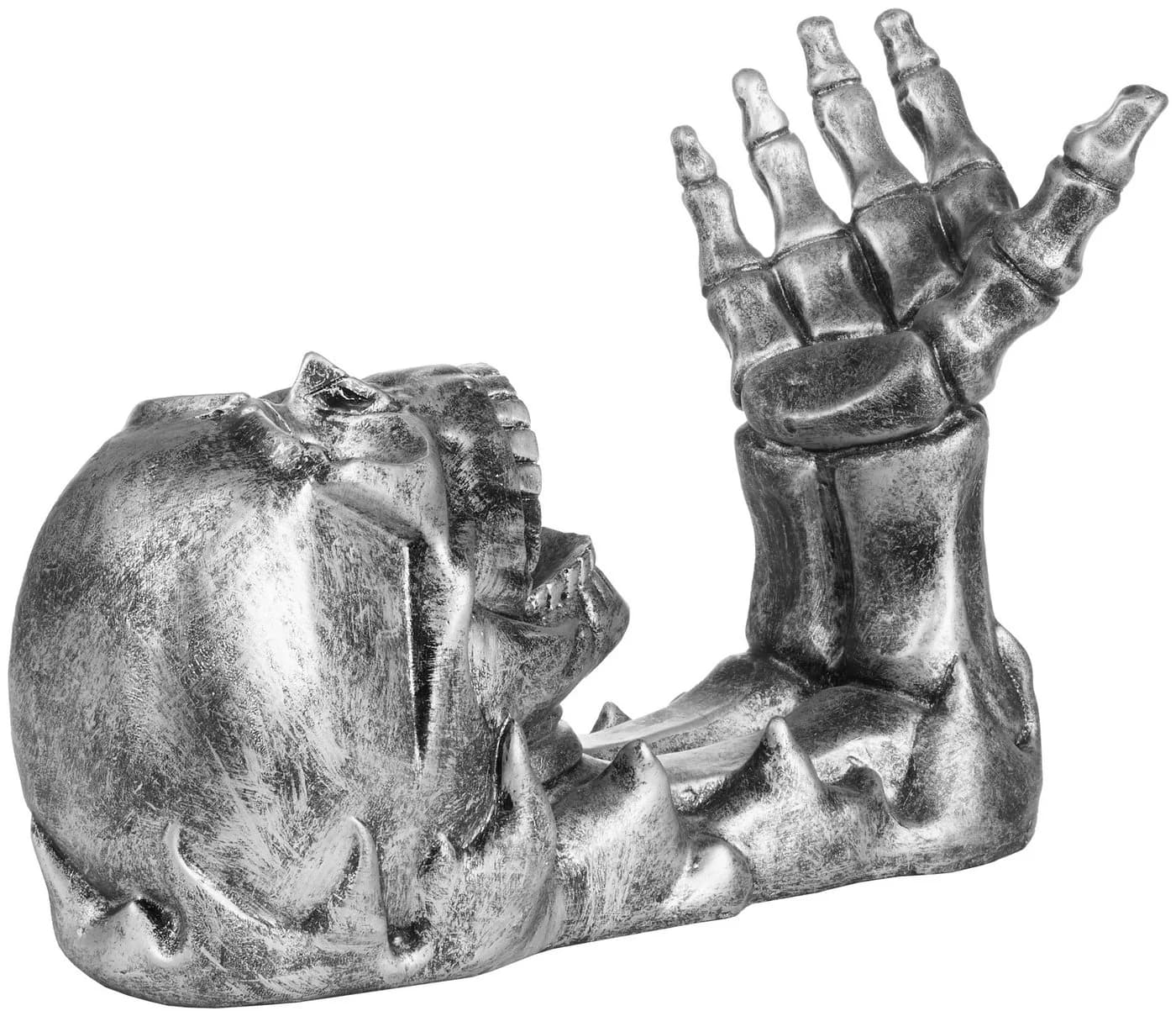 BRUBAKER Weinflaschenhalter Totenkopf Silber Handbemalt - Bild 5