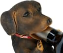 BRUBAKER Weinflaschenhalter Dackel Durstiger Hund Handbemalt Polyresin Bild 1
