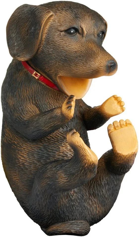 BRUBAKER Weinflaschenhalter Dackel Durstiger Hund Handbemalt Polyresin - Bild 3