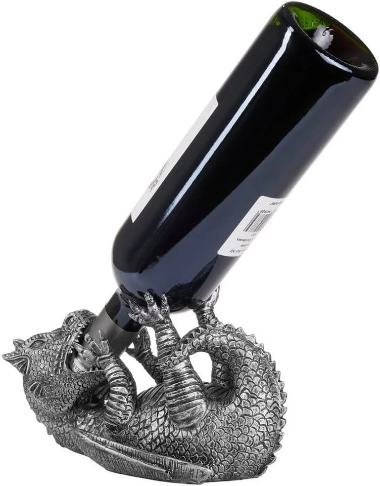 BRUBAKER Weinflaschenhalter Durstiger Drache Silber - Bild 5