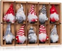 BRUBAKER Christbaumschmuck Weihnachtsgnom aus Holz 10-tlg. Rot/Grau/Weiß Bild 4