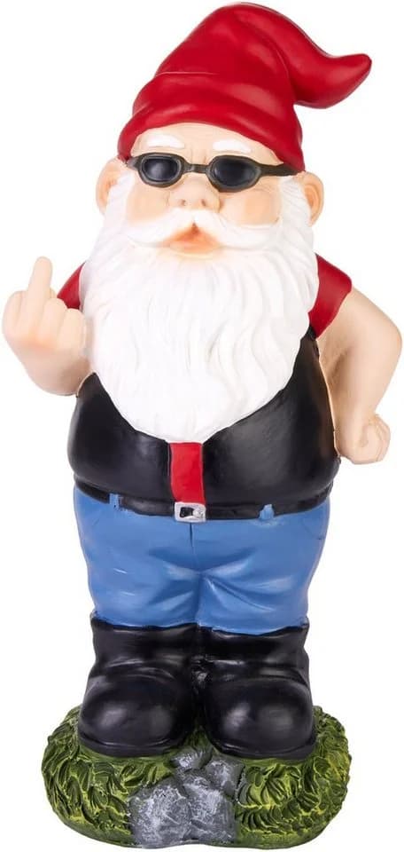 BRUBAKER Gartenzwerg Mittelfinger Bunt 24 cm Gartenfigur Wetterfest - Bild 2