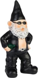 BRUBAKER Gartenzwerg Biker Schwarz 24 cm Wetterfest Bild 1