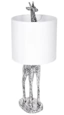 BRUBAKER Nachttischlampe Giraffe Afrika Keramikfuß Stoffschirm Bild 2