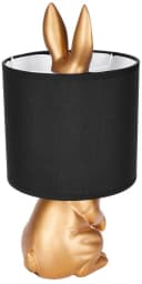 BRUBAKER Nachttischlampe Hase Gold Keramikfuß Stoffschirm Bild 5