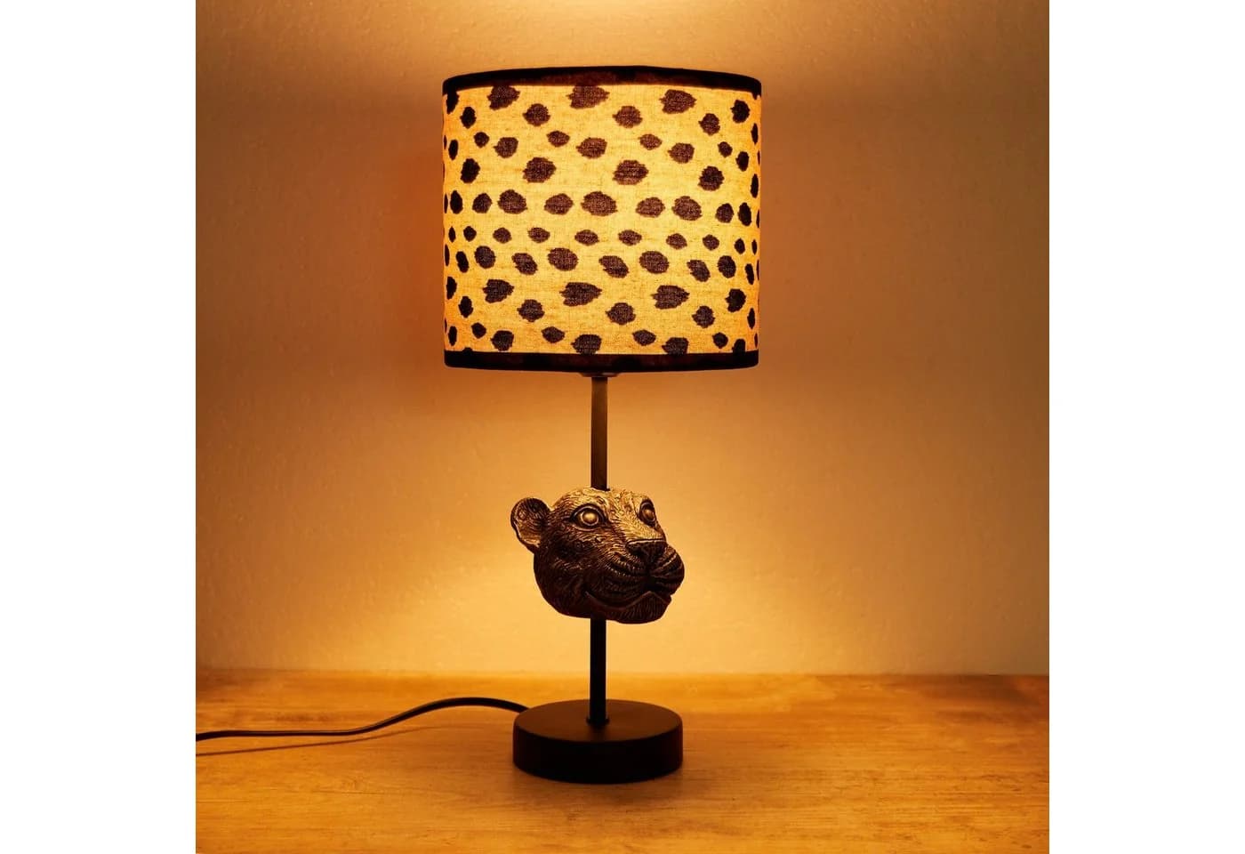 BRUBAKER Nachttischlampe Leopard Tischleuchte Polyresin - Bild 3