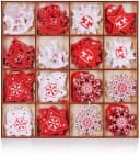 BRUBAKER Christbaumschmuck Set 48-tlg. Holz Christbaumanhänger Rot und Weiß Bild 1