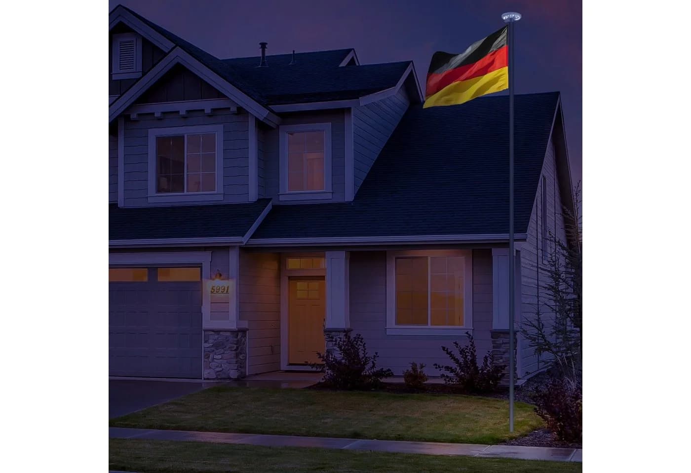 BRUBAKER LED Solarleuchte Fahnenmast Licht Weiß
