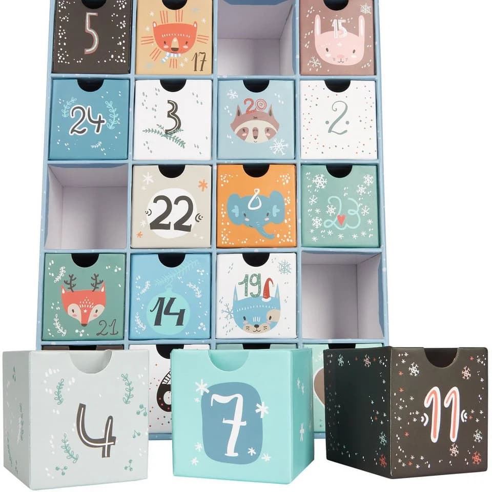 BRUBAKER befüllbarer Adventskalender Blau 24 Türchen Pappe - Bild 5