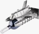 BRUBAKER Weinflaschenhalter Raketenstart Space Shuttle Metall Skulptur Silber Bild 4