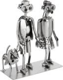BRUBAKER Dekofigur Liebespaar mit Hund Silber Metall Bild 2