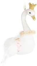 BRUBAKER Weihnachtskugel Schwan Prinzessin Glitzer Krone Handbemalt Bild 2