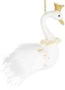 BRUBAKER Weihnachtskugel Schwan Prinzessin Glitzer Krone Handbemalt Bild 4