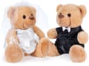 BRUBAKER Kuscheltier Teddybär Hochzeitspaar Schwarz/Weiß 25 cm Bild 1