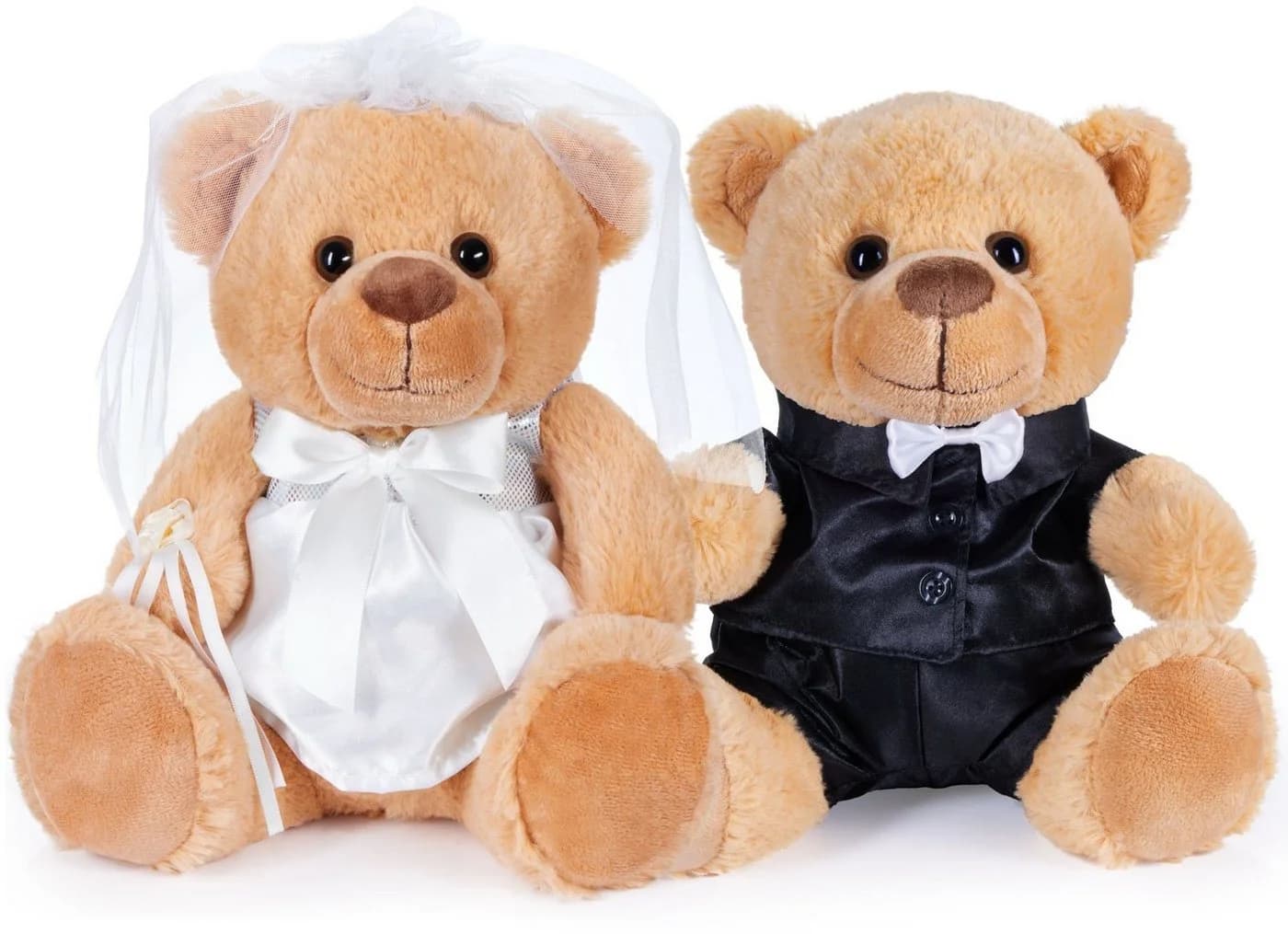 BRUBAKER Kuscheltier Teddybär Hochzeitspaar Schwarz/Weiß 25 cm - Bild 2