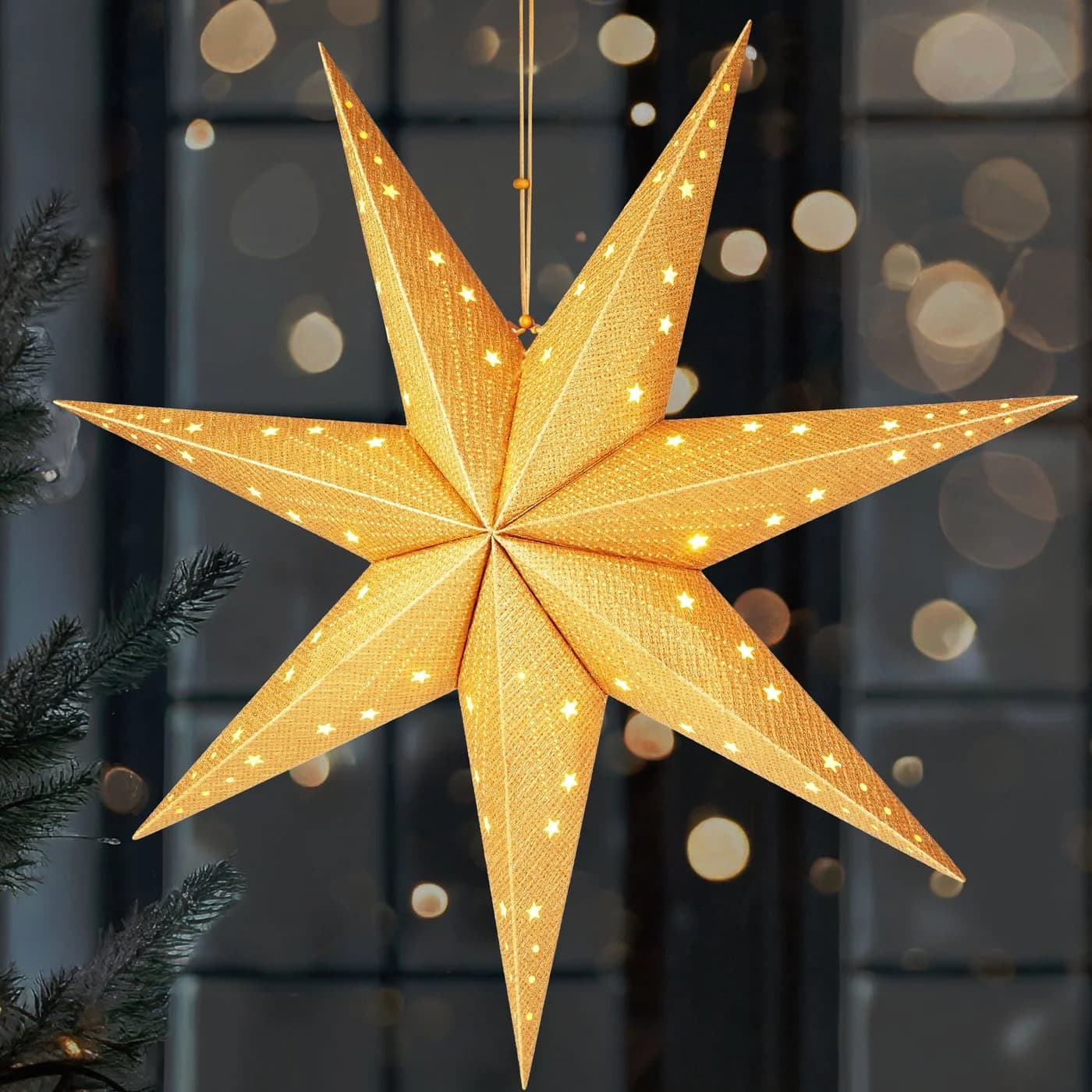 BRUBAKER 3D Adventsstern 60 cm Gold mit LED & Timer - Bild 2