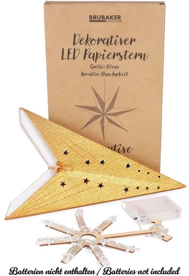 BRUBAKER 3D Adventsstern 60 cm Gold mit LED & Timer - Bild 4