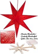 BRUBAKER LED Weihnachtsstern 60 cm Rot 3D Papier mit Timer Bild 3