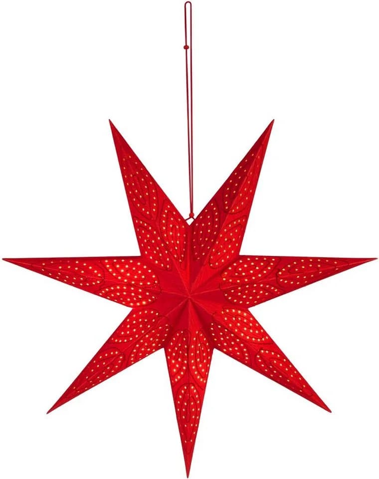 BRUBAKER LED Weihnachtsstern 60 cm Rot 3D Papier mit Timer - Bild 5