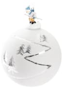 BRUBAKER Weihnachtsbaumkugel Glas 10cm Glitzer Skipiste Porzellan Figur Bild 2