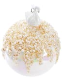 BRUBAKER Premium Weihnachtsbaumkugel Perlmutt Glas 10cm mit Krone oder Schwan Bild 2