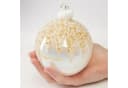 BRUBAKER Premium Weihnachtsbaumkugel Perlmutt Glas 10cm mit Krone oder Schwan Bild 4