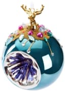 BRUBAKER Weihnachtsbaumkugel 10 cm Glas mit Tierfigur und Blumen-Deko Bild 2