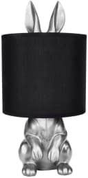 BRUBAKER Nachttischlampe Hase Silber mit Stoffschirm Bild 2