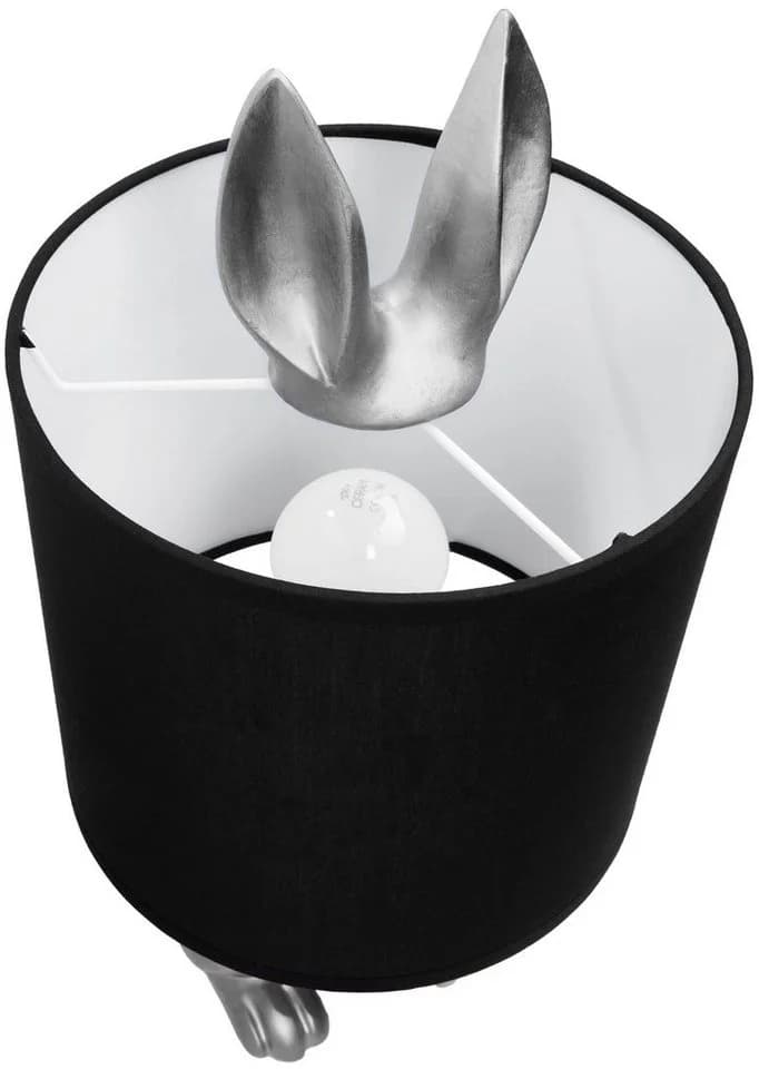 BRUBAKER Nachttischlampe Hase Silber mit Stoffschirm - Bild 4