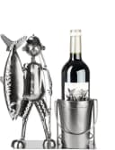 BRUBAKER Weinflaschenhalter Großer Fang Angler Metall Bild 1