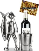BRUBAKER Weinflaschenhalter Großer Fang Angler Metall Bild 2