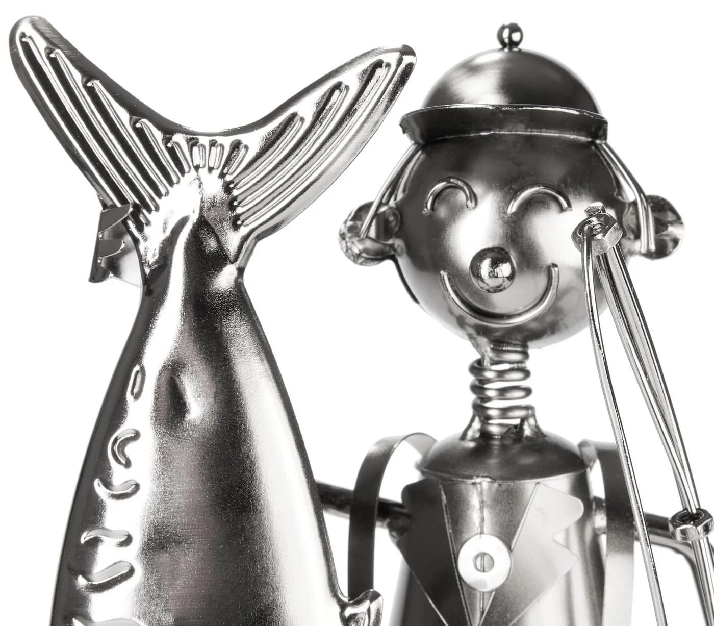 BRUBAKER Weinflaschenhalter Großer Fang Angler Metall - Bild 4