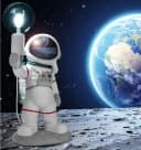 BRUBAKER Astronauten Tischlampe 40 cm Weltraum Nachttischlampe Bild 1