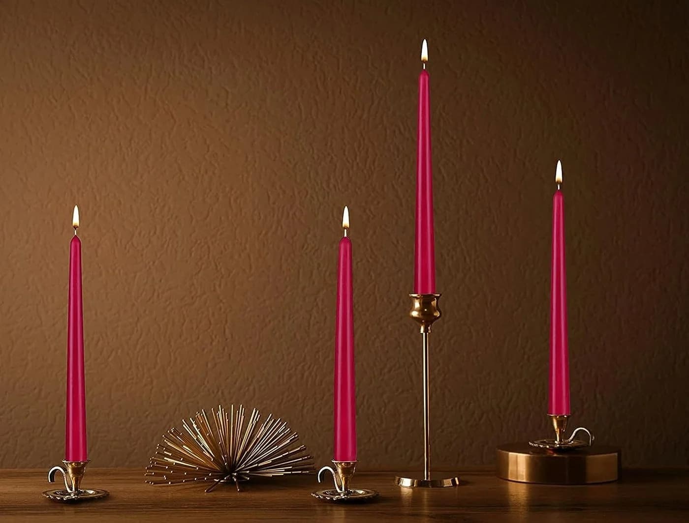 BRUBAKER Spitzkerze für Kerzenständer - Leuchterkerzen Set 4-tlg. Rot/Weiss - Bild 4