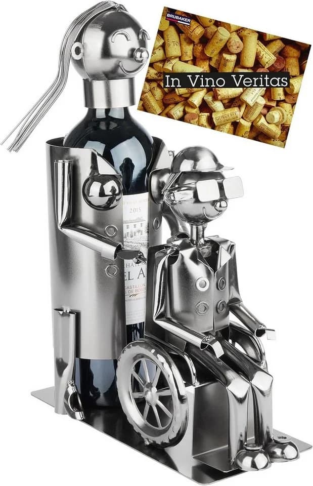 BRUBAKER Weinflaschenhalter Metall Skulptur Rollstuhl 1-St. - Bild 2