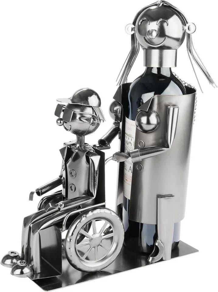 BRUBAKER Weinflaschenhalter Metall Skulptur Rollstuhl 1-St. - Bild 3