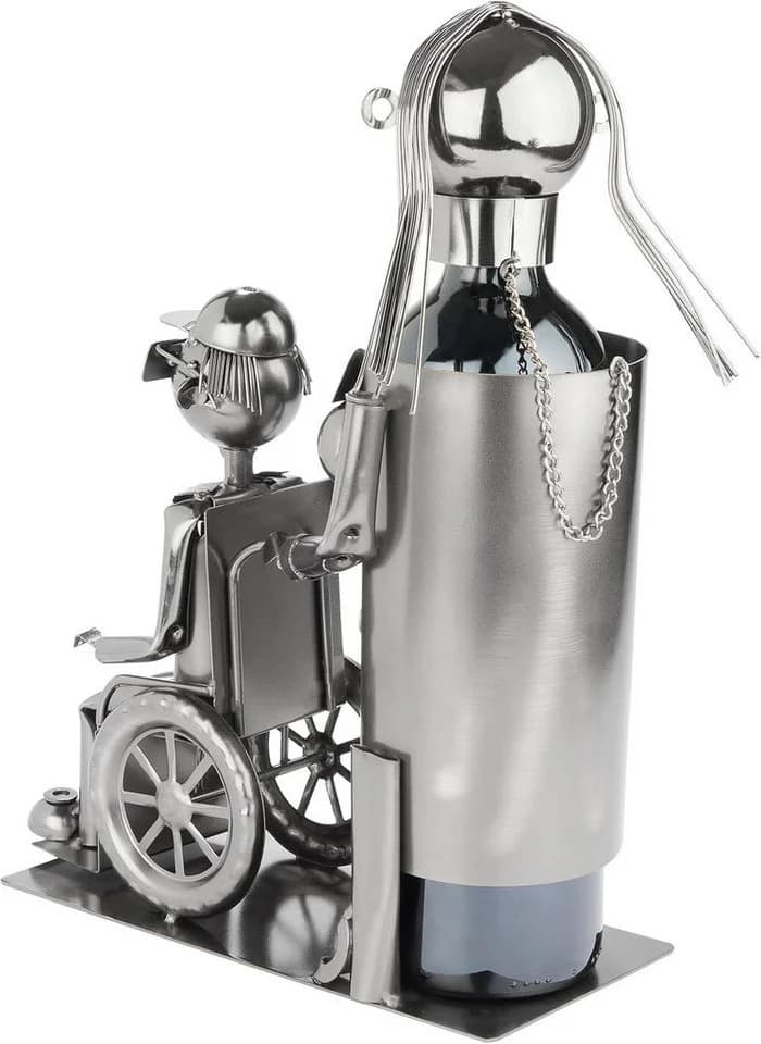 BRUBAKER Weinflaschenhalter Metall Skulptur Rollstuhl 1-St. - Bild 4