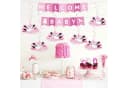 BRUBAKER Girlande Welcome Baby Wimpelkette mit Storch-Anhängern Rosa/Blau Bild 1
