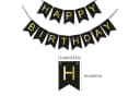 BRUBAKER Wimpelkette Happy Birthday Schwarz Gold Party Deko Bild 1