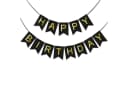 BRUBAKER Wimpelkette Happy Birthday Schwarz Gold Party Deko Bild 2