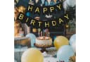 BRUBAKER Wimpelkette Happy Birthday Schwarz Gold Party Deko Bild 4