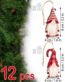 BRUBAKER Christbaumschmuck 12x Wichtel aus Holz Rot-Weiß Bild 1