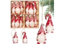 BRUBAKER Christbaumschmuck 12x Wichtel aus Holz Rot-Weiß Bild 2