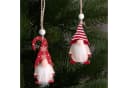 BRUBAKER Christbaumschmuck 12x Wichtel aus Holz Rot-Weiß Bild 3