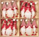 BRUBAKER Christbaumschmuck 12x Wichtel aus Holz Rot-Weiß Bild 5