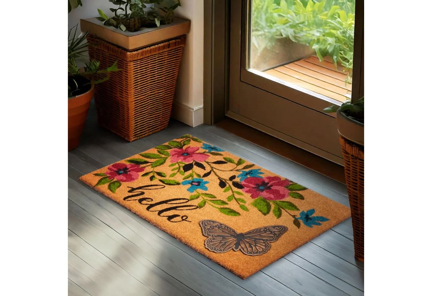 BRUBAKER Fußmatte Blumen und Pflanzen - 45 x 75 cm - Wetterfest und Rutschfest - Bild 2