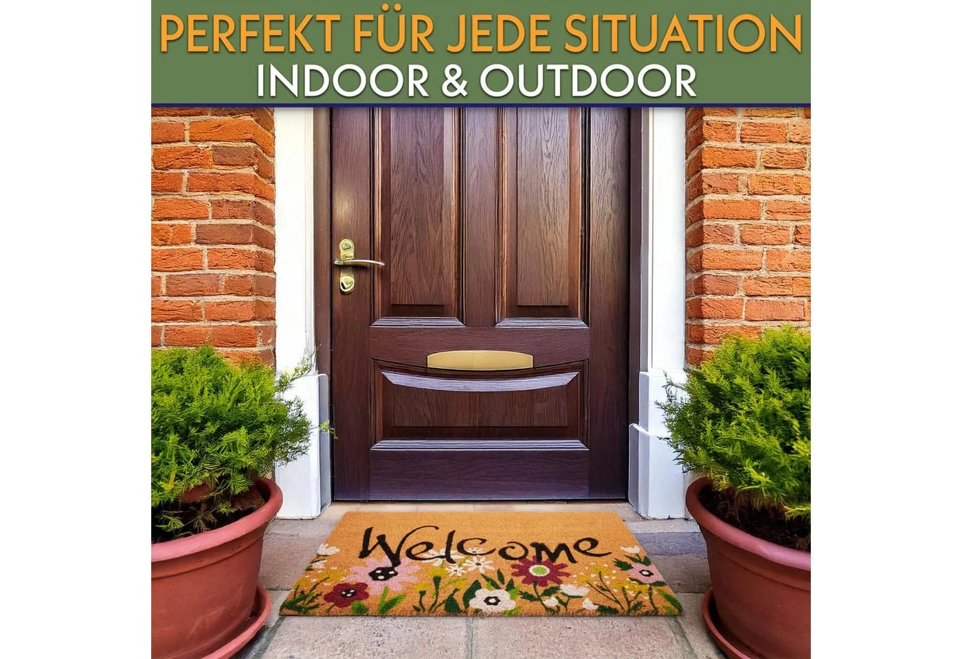 BRUBAKER Fußmatte Blumen und Pflanzen Bunt Kokos - Bild 3