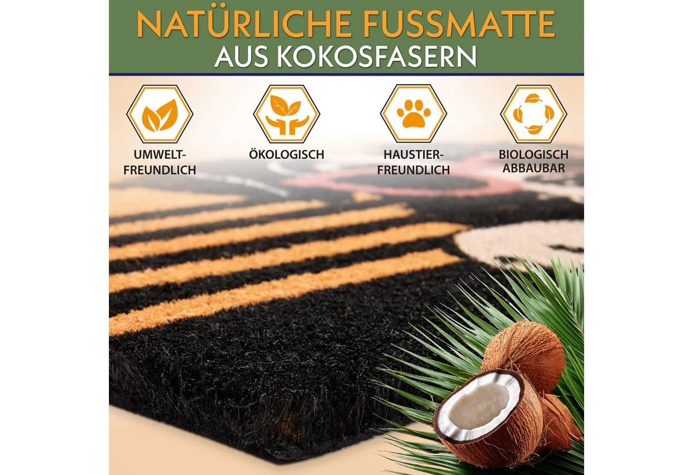 Fußmatte Hund mit Sonnenbrille aus Kokosfasern - Bild 4