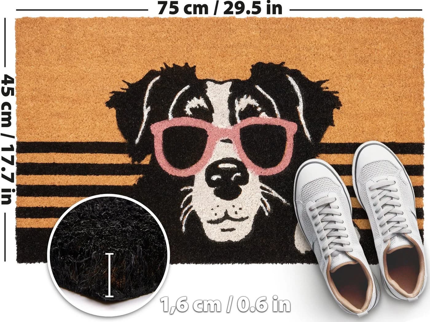 Fußmatte Hund mit Sonnenbrille aus Kokosfasern - Bild 5