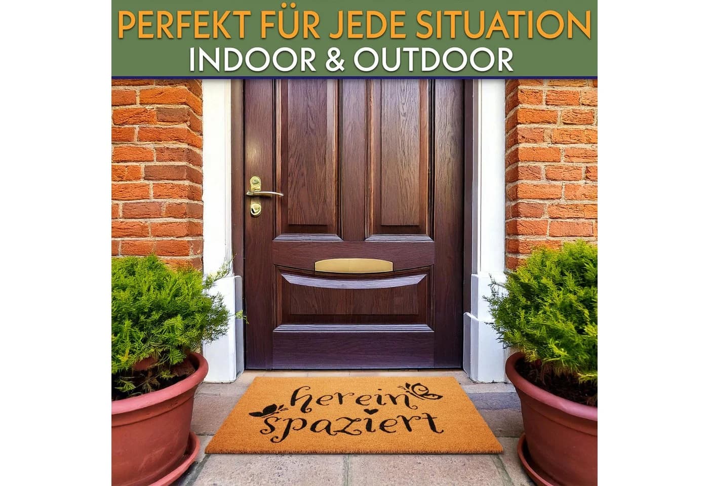 BRUBAKER Fußmatte Herein Spaziert Kokos Schmutzfangmatte Braun - Bild 3